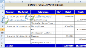 Membuat Jurnal Umum di Excel