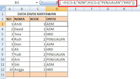 Penggunaan dan Fungsi Rumus Excel IF Dengan Lebih Dari Satu Kondisi ( IF Ganda )  