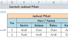 Cara Membuat Jadwal Piket Untuk Karyawan Dengan Rumus Dalam Excel