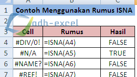 Fungsi dan Cara Menggunakan Rumus ISNA Dalam Excel