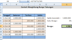Menghitung Bunga Tabungan Bank Dengan Rumus Dalam Microsoft Excel 