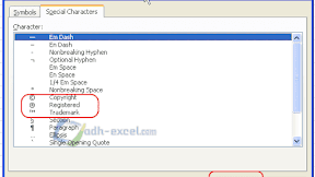 Cara Membuat Symbol Copyright, Register dan Trademark di Excel