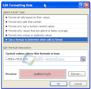 adh-excel Conditional formatting untuk ceklis