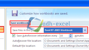 Mengubah Default Format dan Lokasi Penyimpanan File Dalam Microsoft Excel