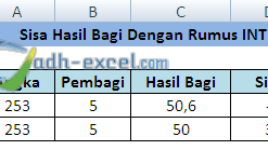 Cara Cepat Menghitung Angka Sisa Hasil Bagi Dengan Rumus Dalam Excel