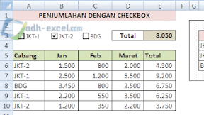 Menjumlahkan Angka Berdasarkan Kategori Dalam Check Box Excel 