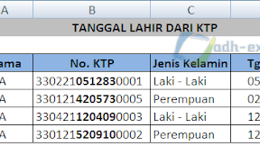 Menghitung Tanggal Lahir Dari KTP Dalam Excel