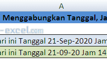 Menggabungkan Jam dan Tanggal Sekarang Dengan Teks di Excel