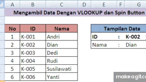 Cara Mengambil Data Dengan Rumus VLOOKUP dan Spin Button Cara Mengambil Data Dengan Rumus VLOOKUP dan Spin Button