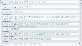 Fungsi dan Cara Menggunakan Menu Shapes Dalam Microsoft Excel