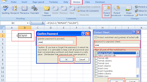 Protect Sheet, Cara Menyembunyikan dan Memproteksi Rumus Excel