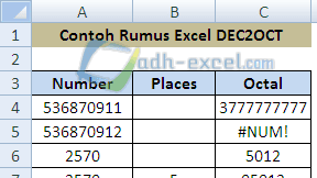 Fungsi dan Cara Menggunakan Rumus DEC2OCT Dalam Excel