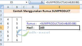 Cara Menggunakan Fungsi SUMPRODUCT Untuk Mengalikan Nilai Array Dalam Excel