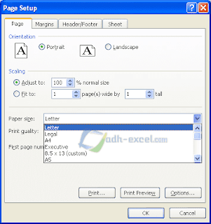 mengganti ukura kertas di excel