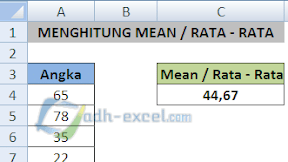 Cara Menghitung MEAN atau Rata - Rata Hitung di Excel