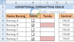 Cara Menggunakan Conditional Formatting Dari Hasil Pilihan Ceklis Dalam Excel