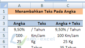 Cara Menambahkan Teks Dibelakang Angka Tanpa Mengubah Format Cell Excel