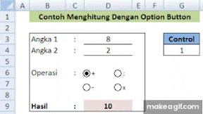 Operasi Matematika Dengan Pilihan Option Button Dalam Excel