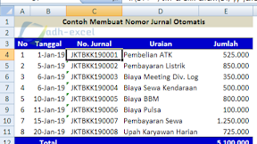 Cara Membuat Nomor Jurnal Otomatis Dengan Rumus Dalam Excel  Cara Membuat Nomor Jurnal Otomatis Dengan Rumus Dalam Excel