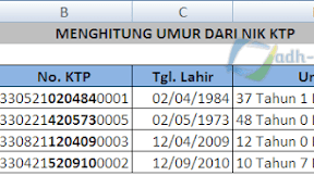 Rumus Menghitung Umur Dari NIK KTP Dalam Excel