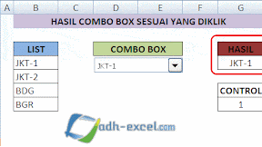 Menampilkan Hasil Combo Box Sesuai Dengan Yang Diklik Dalam Excel