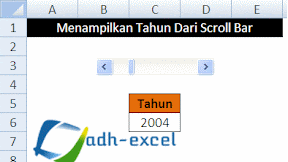 Menampilkan Tahun Dari Scroll Bar Excel