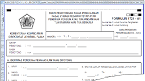 Contoh Formulir Pajak 1721 A1 Dalam Excel