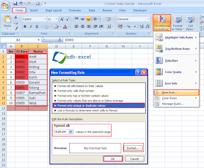 mencari data ganda dalam excel