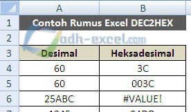 Fungsi dan Cara Menggunakan Rumus DEC2HEX Dalam Excel