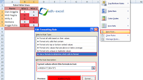 Conditional Formatting, Rumus Untuk Mewarnai Cell/Range Dalam Excel 