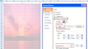 Insert Image Untuk Membuat Backgroud Menggunakan Rectangles Shapes  Dalam Excel