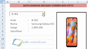 Menampilkan Data Barang dan Fotonya Dengan Combo Box 2 Kolom di Excel