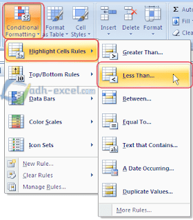 adh-excel.com Mewarnai cell excel otomatis