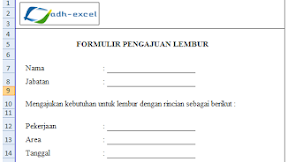 Contoh Form Pengajuan Lembur Dengan Menggunakan Microsoft Excel