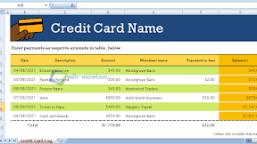 Mencatat dan Menghitung Transaksi Kartu Kredit Dalam Excel Dengan Template Credit Card Tracker