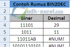 Fungsi dan Cara Menggunakan Rumus BIN2DEC Dalam Excel