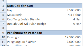Rumus Menghitung Pesangon Dengan Excel