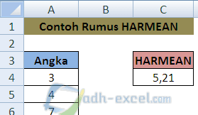 Cara Menggunakan Rumus HARMEAN Dalam Excel
