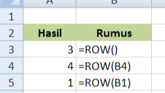 Fungsi ROW, Cara Menggunakan Fungsi ROW Dalam Microsoft Excel