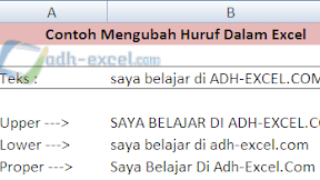 Mengatur Huruf Dalam Excel Menjadi Besar atau Kecil