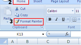 Fungsi dan Cara Menggunakan Menu Format Painter dalam Tab Home Excel 