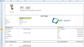 Contoh Form Slip Gaji di Excel