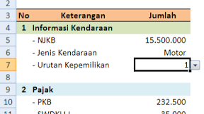 Cara Menghitung Pajak Kendaraan Bermotor Dengan Menggunakan Rumus Dalam Excel 
