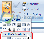 Fungsi dan Nama Menu Yang Ada  Dalam ActiveX Controls Excel