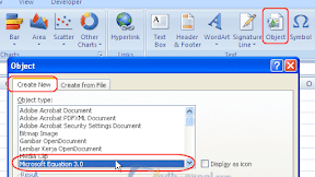 Fungsi dan Cara Menggunakan Menu Equation Dalam Microsoft Excel