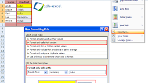 Conditional Formatting, Cara Memberi Warna Otomatis Pada Cell Yang Berisi Teks