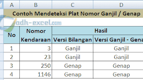 Menentukan Ganjil Genap Plat Nomor Kendaraan Dengan Rumus Excel