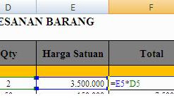 Rumus Excel Operator  Hitung 