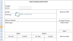 Fungsi dan Contoh Form Bukti Pengeluaran Bank Di Excel