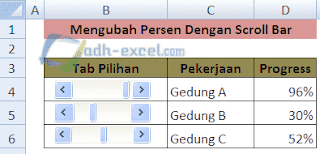 mengubah angka scroll bar menjadi persentase dalam excel